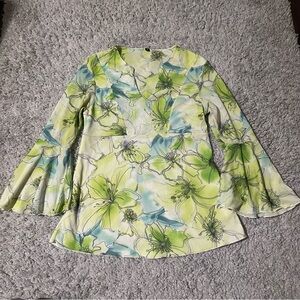 Y2K Bellbottom Sleeve Floral Blouse